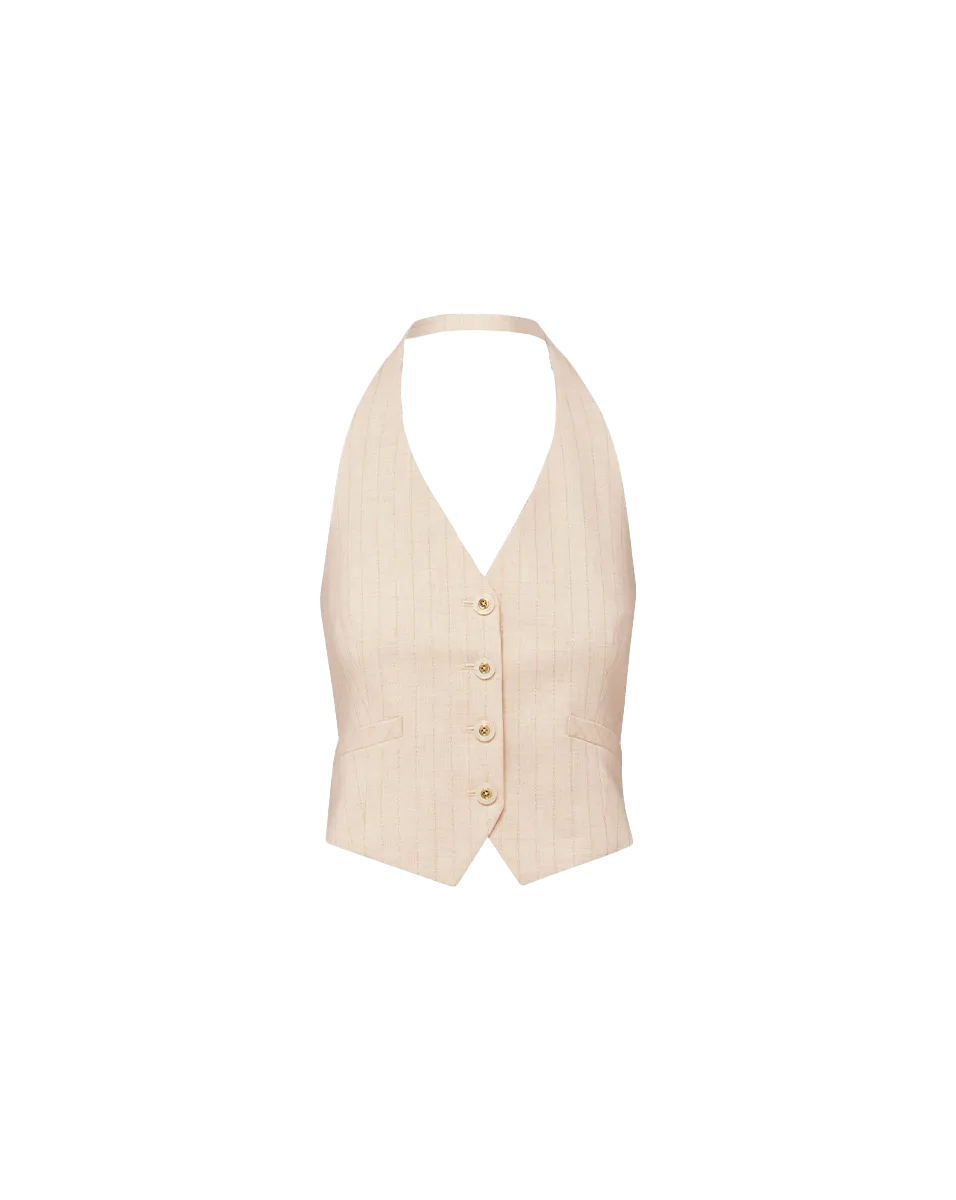 Arabella Metallic Pinstripe Vest