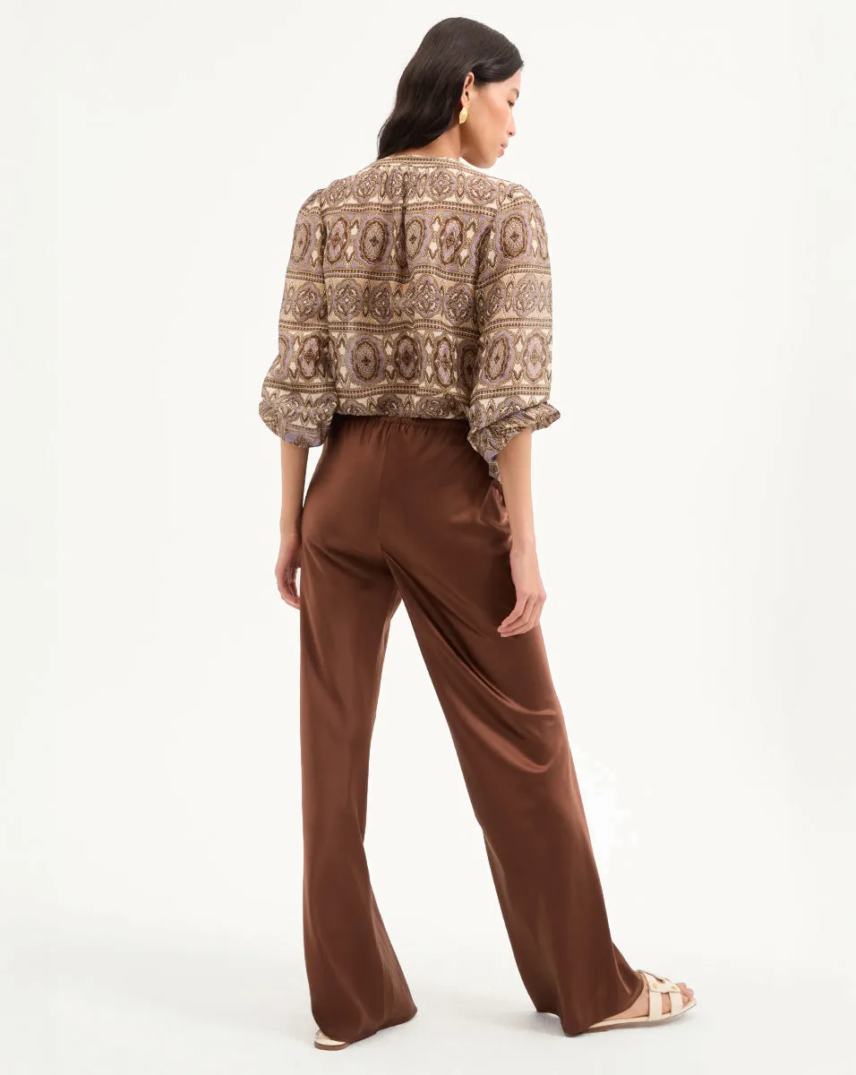 Ashlynn Silk-Linen Blouse