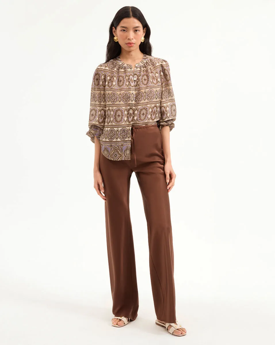 Ashlynn Silk-Linen Blouse