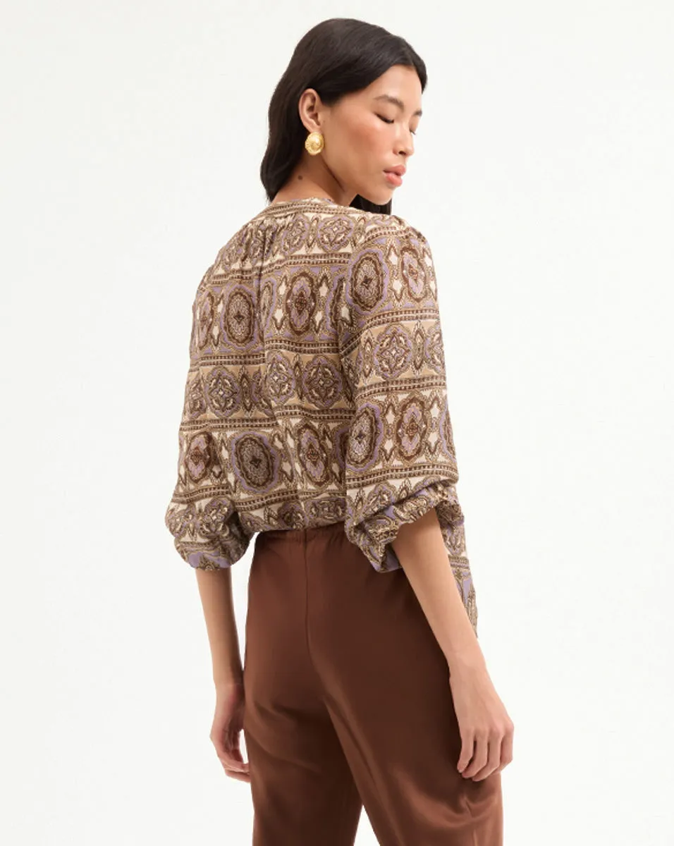 Ashlynn Silk-Linen Blouse