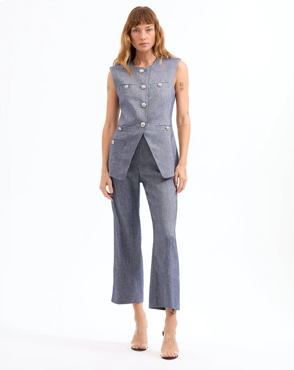 Aubrie Cropped Wide-Leg Pant