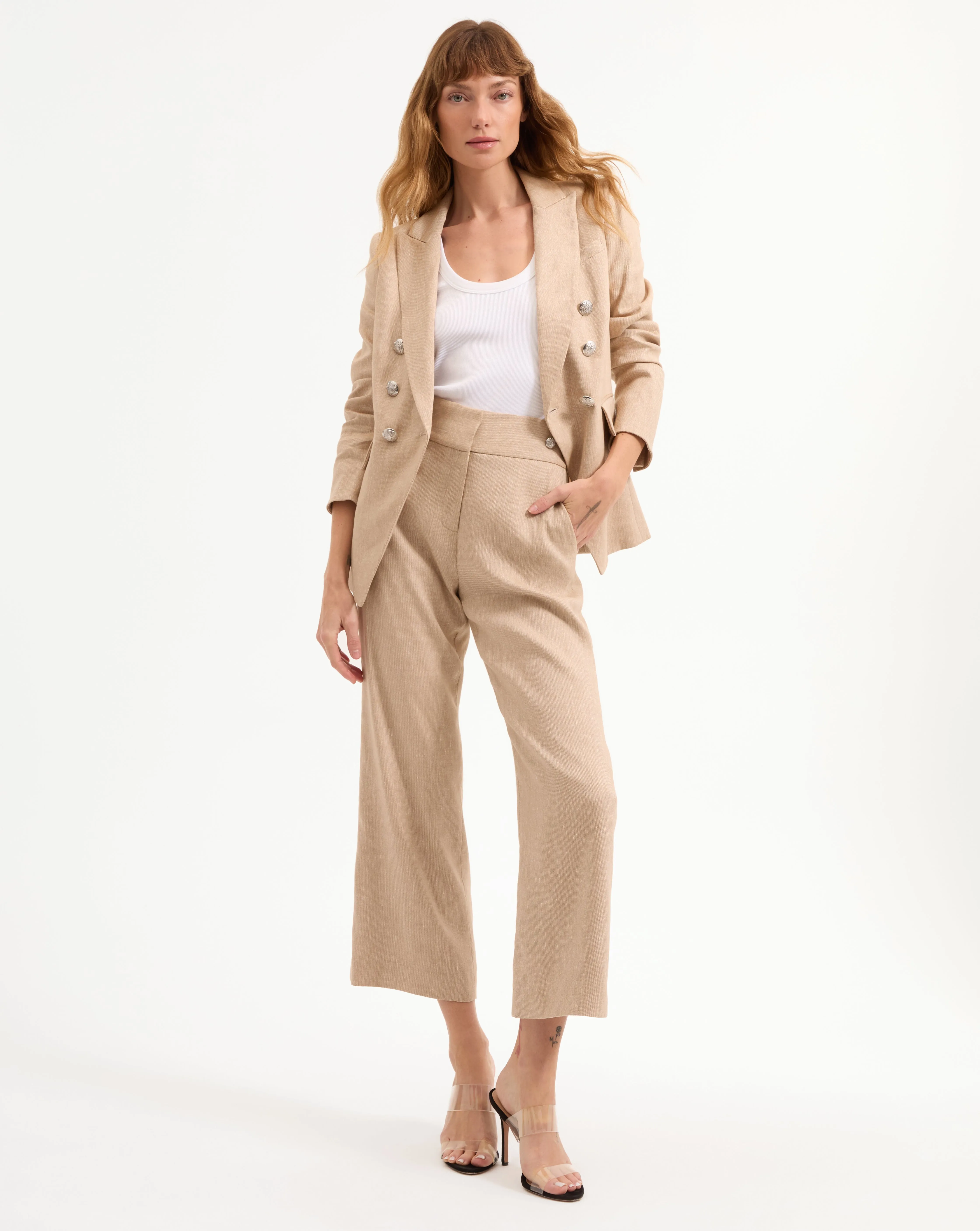 Aubrie Cropped Wide-Leg Pant