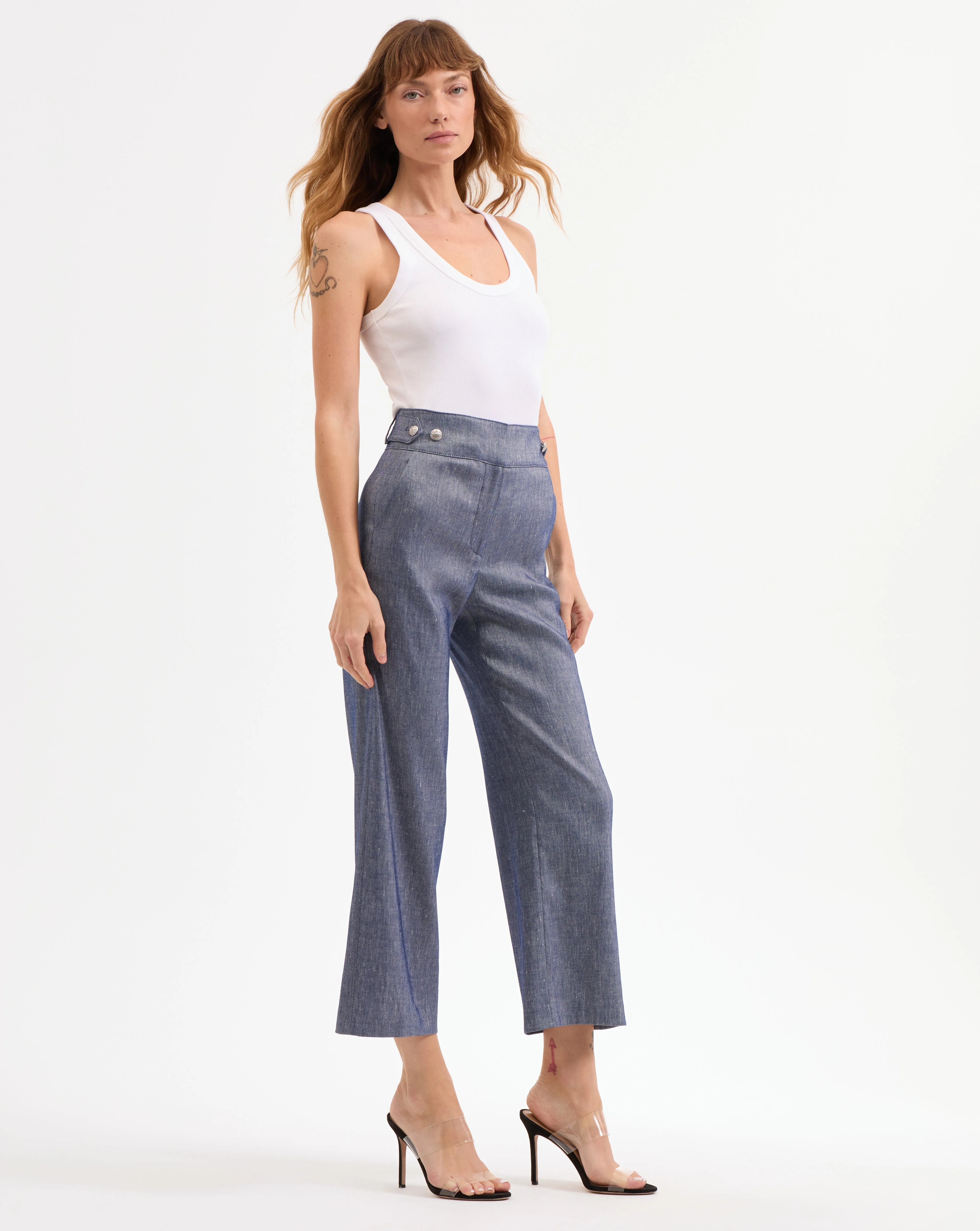 Aubrie Cropped Wide-Leg Pant