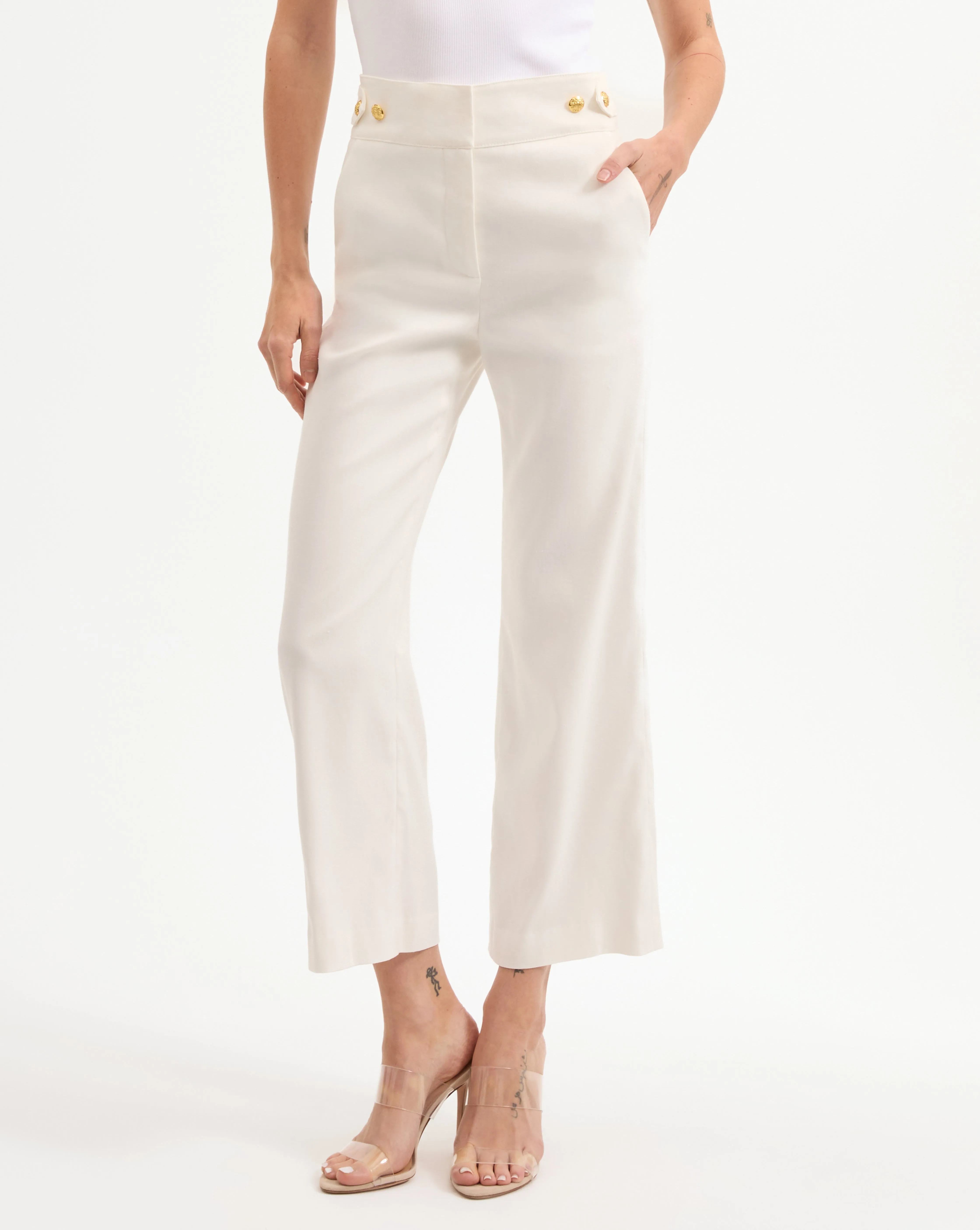 Aubrie Cropped Wide-Leg Pant