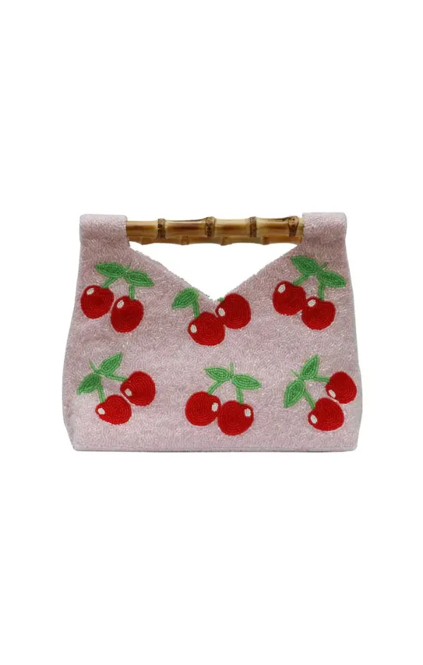 Bamboo Handle Beaded Bag