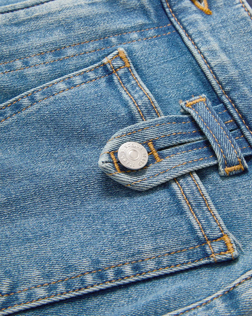 Beverly Patch-Pocket Skinny-Flare Jean