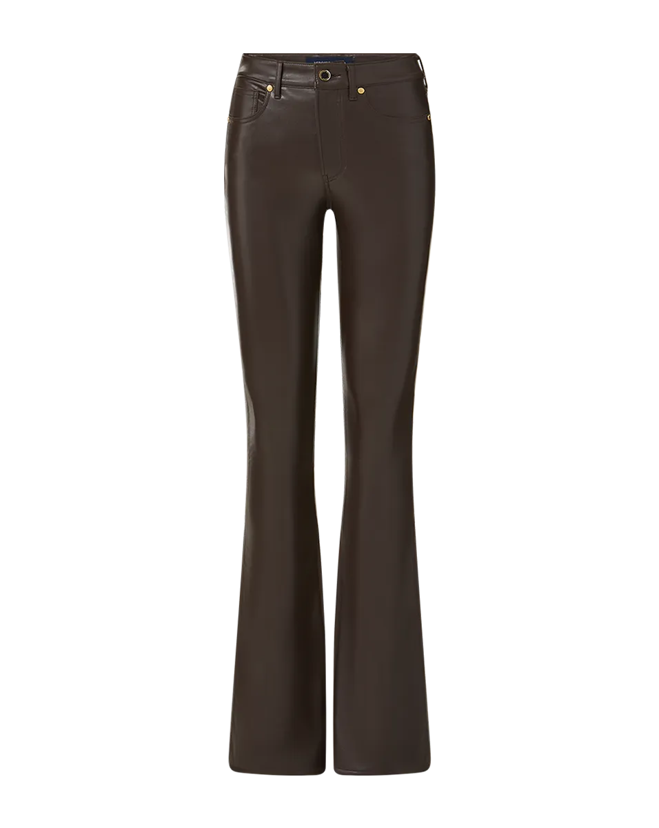 Beverly Vegan Leather Skinny-Flare Pant