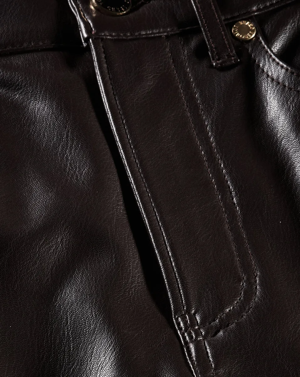 Beverly Vegan Leather Skinny-Flare Pant