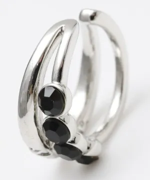 Black Rhinestone Ear Cuff