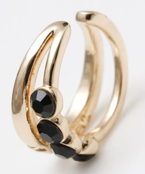Black Rhinestone Ear Cuff