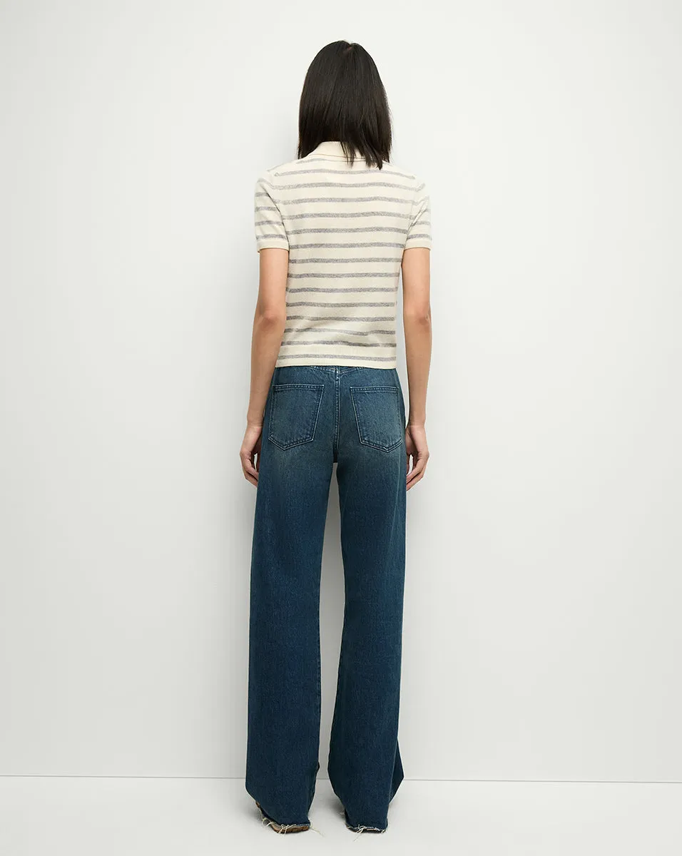 Brandt Striped Cashmere Polo