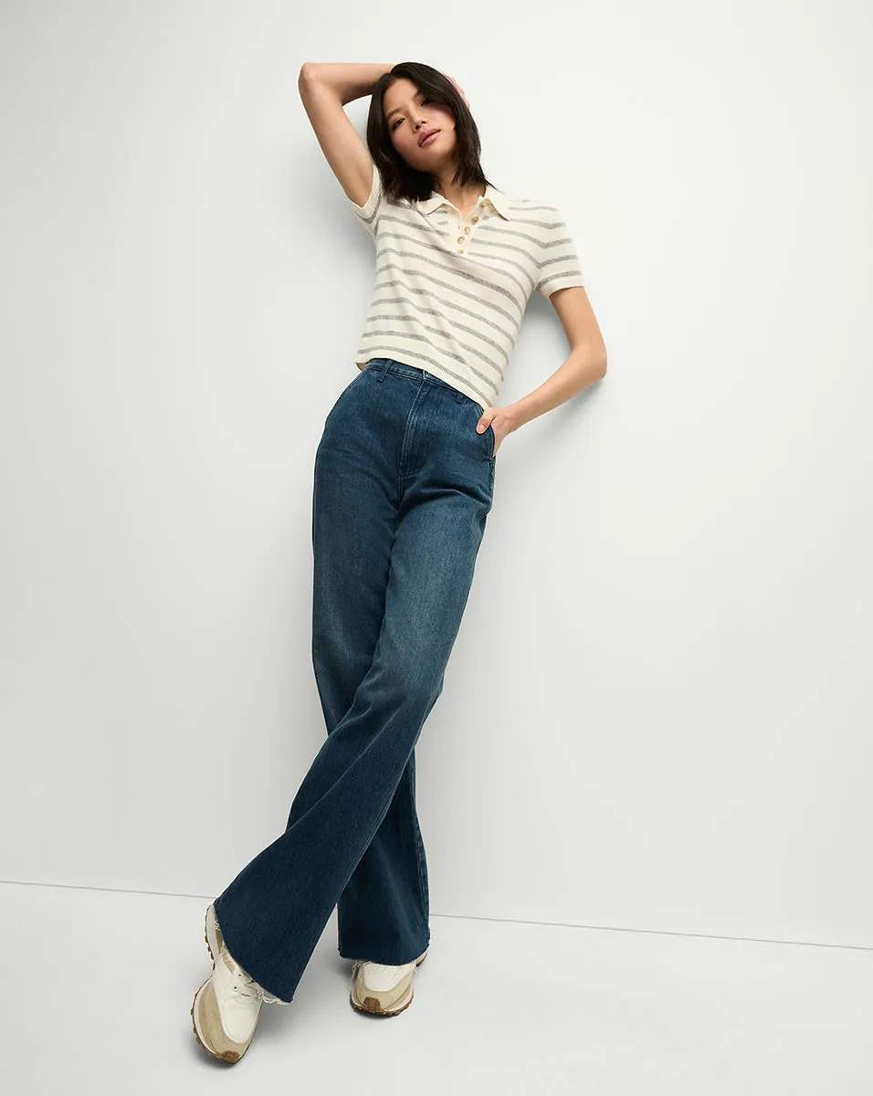 Brandt Striped Cashmere Polo