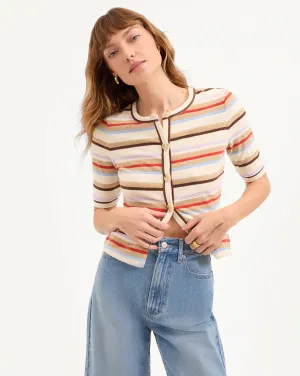 Brendan Striped Short-Sleeve Cardigan