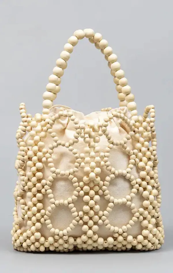 Carmen Wood Beaded Bag