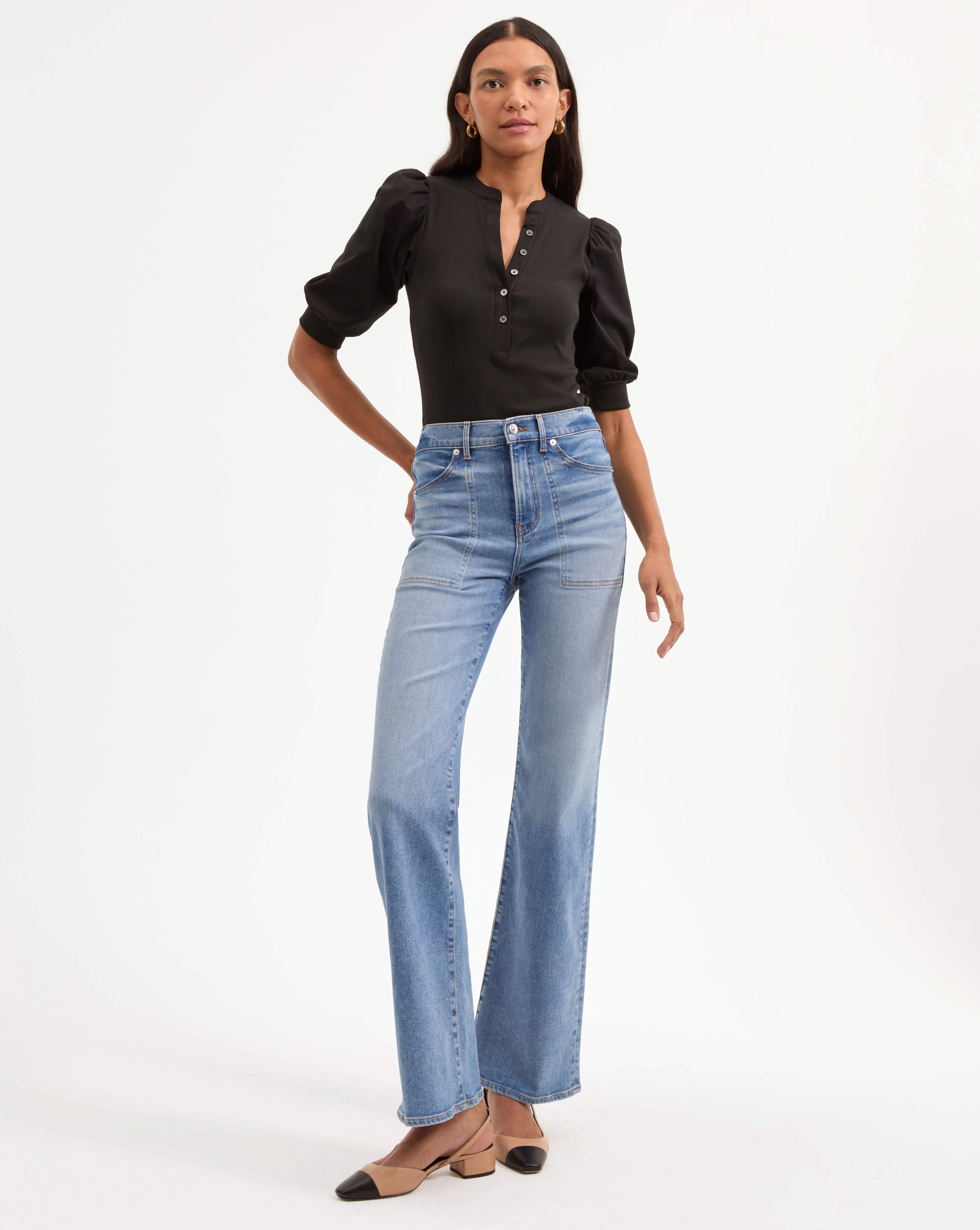 Coralee Puff-Sleeve Top