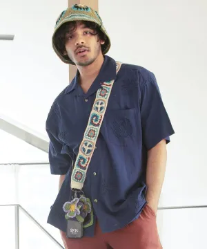 Cord Floral Embroidery Shirt