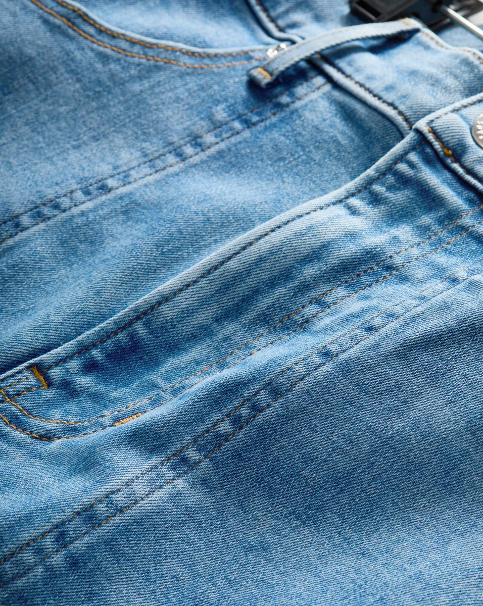 Crosbie Patch-Pocket Slim Wide-Leg Jean
