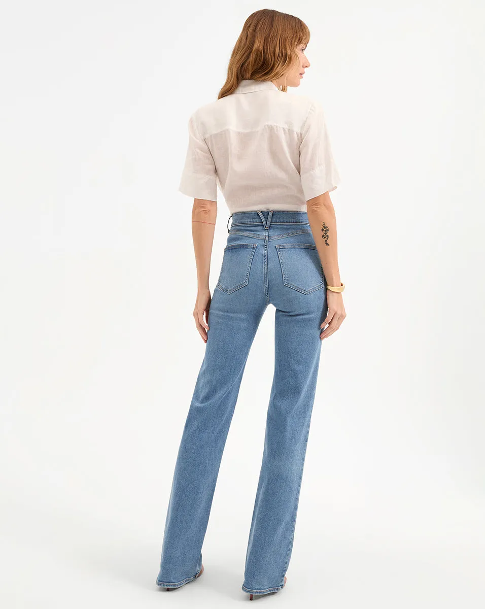 Crosbie Patch-Pocket Slim Wide-Leg Jean