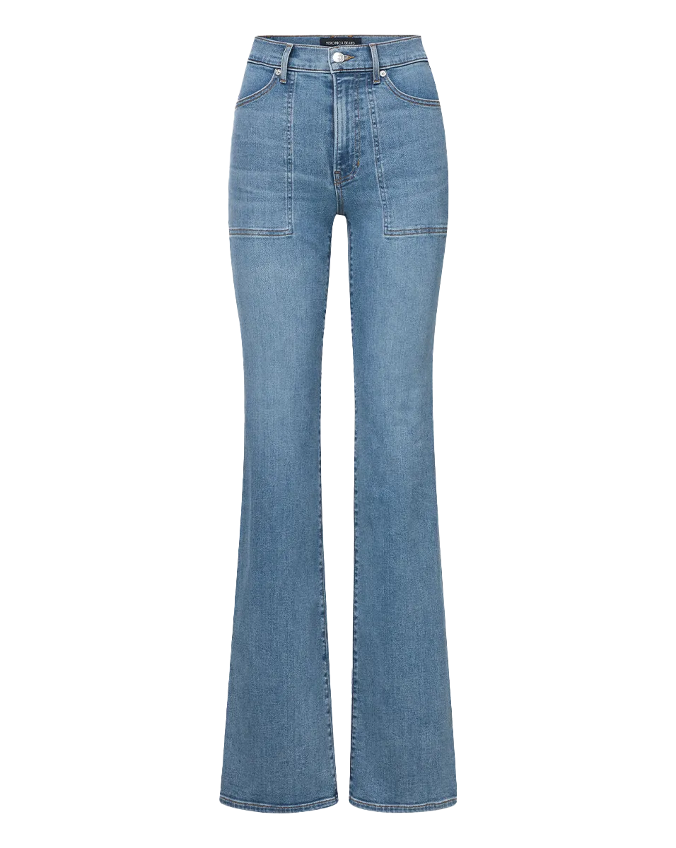 Crosbie Patch-Pocket Slim Wide-Leg Jean