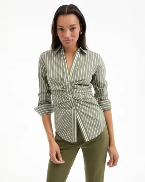 Devra Striped Button-Down Shirt