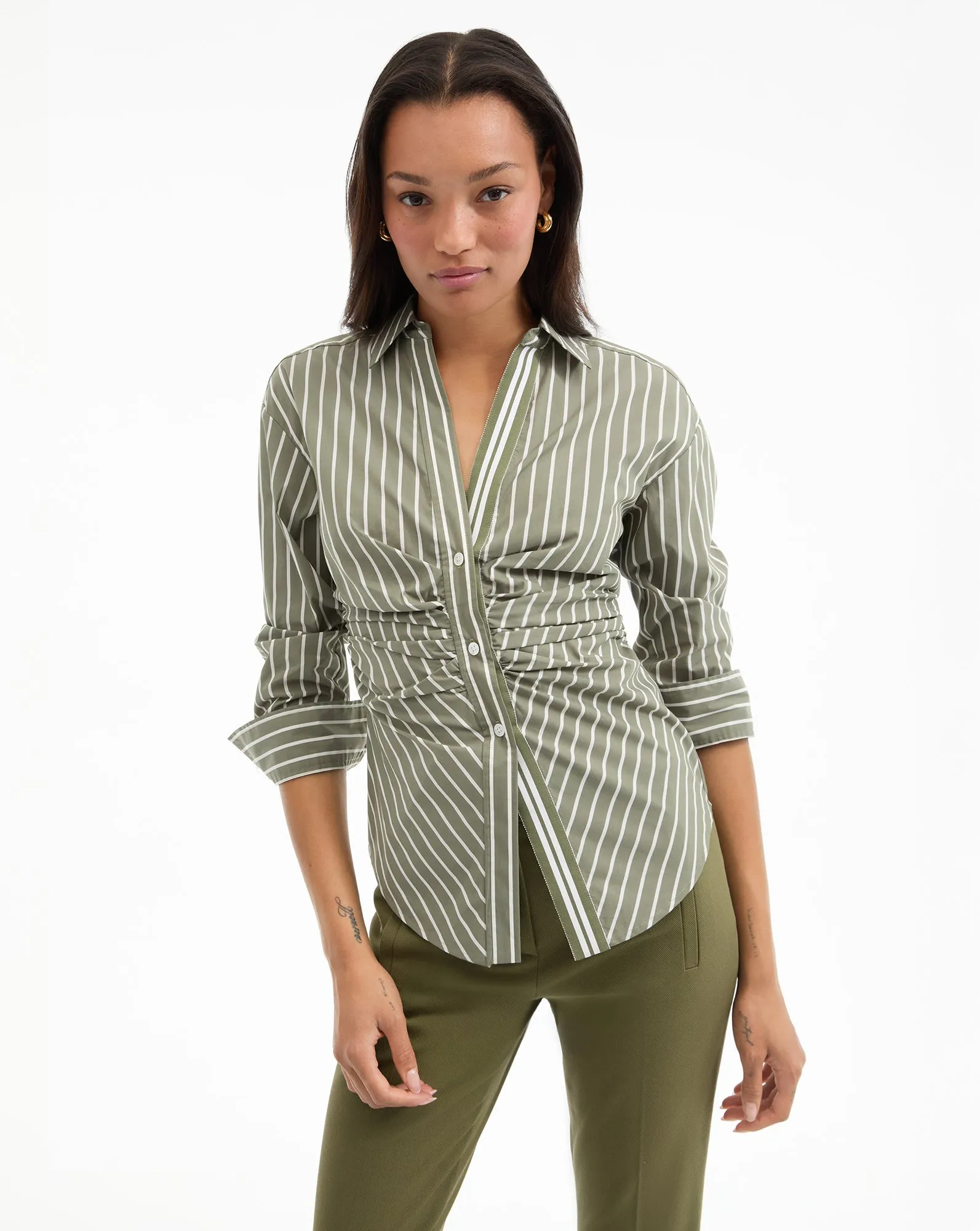 Devra Striped Button-Down Shirt