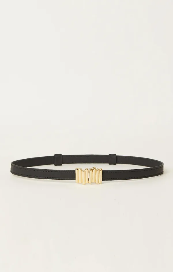Diem Belt in Black Gold