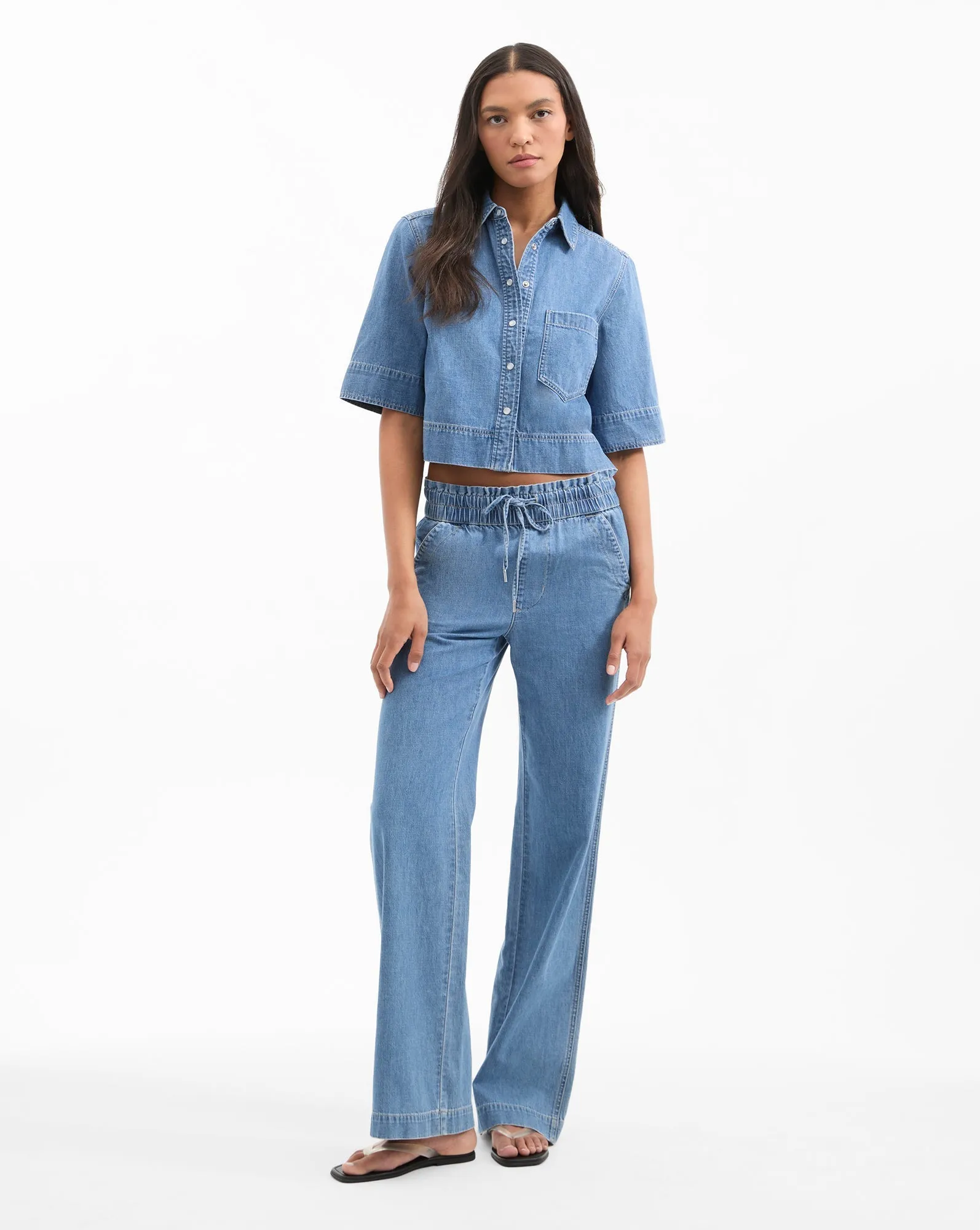 Dunford Wide-Leg Drawstring Pant