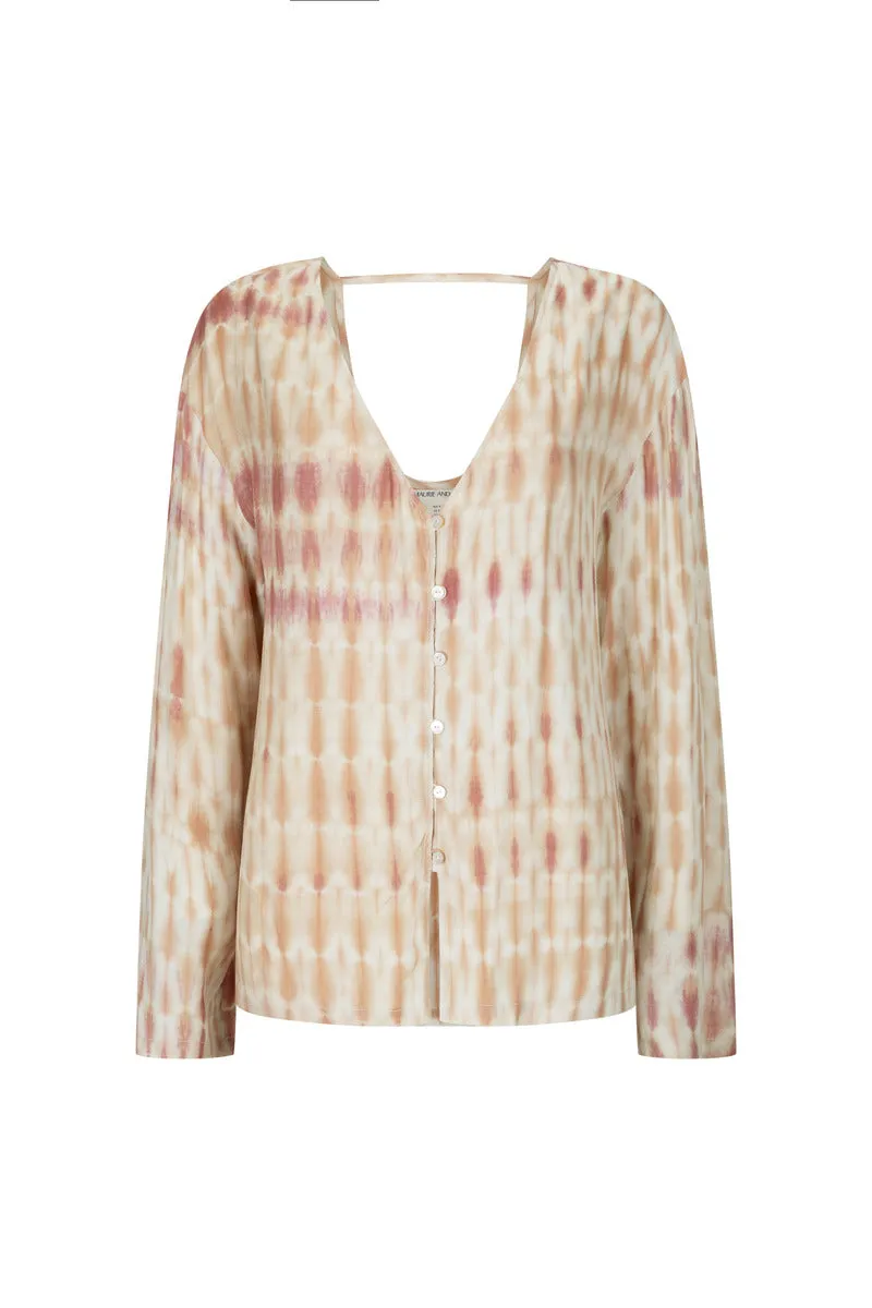 DUSK SKY TIE DYE TOP - MAUVE