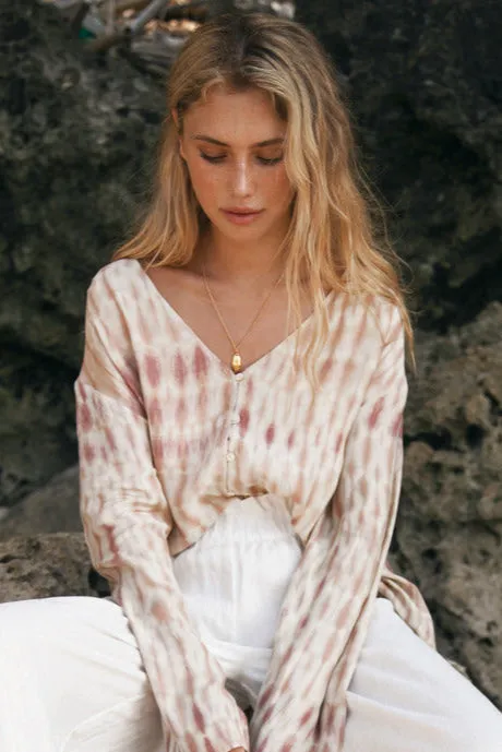 DUSK SKY TIE DYE TOP - MAUVE