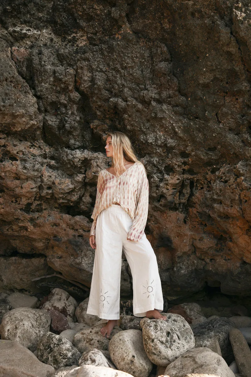 DUSK SKY TIE DYE TOP - MAUVE