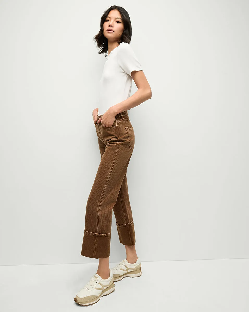 Dylan Cuffed Straight-Leg Pant