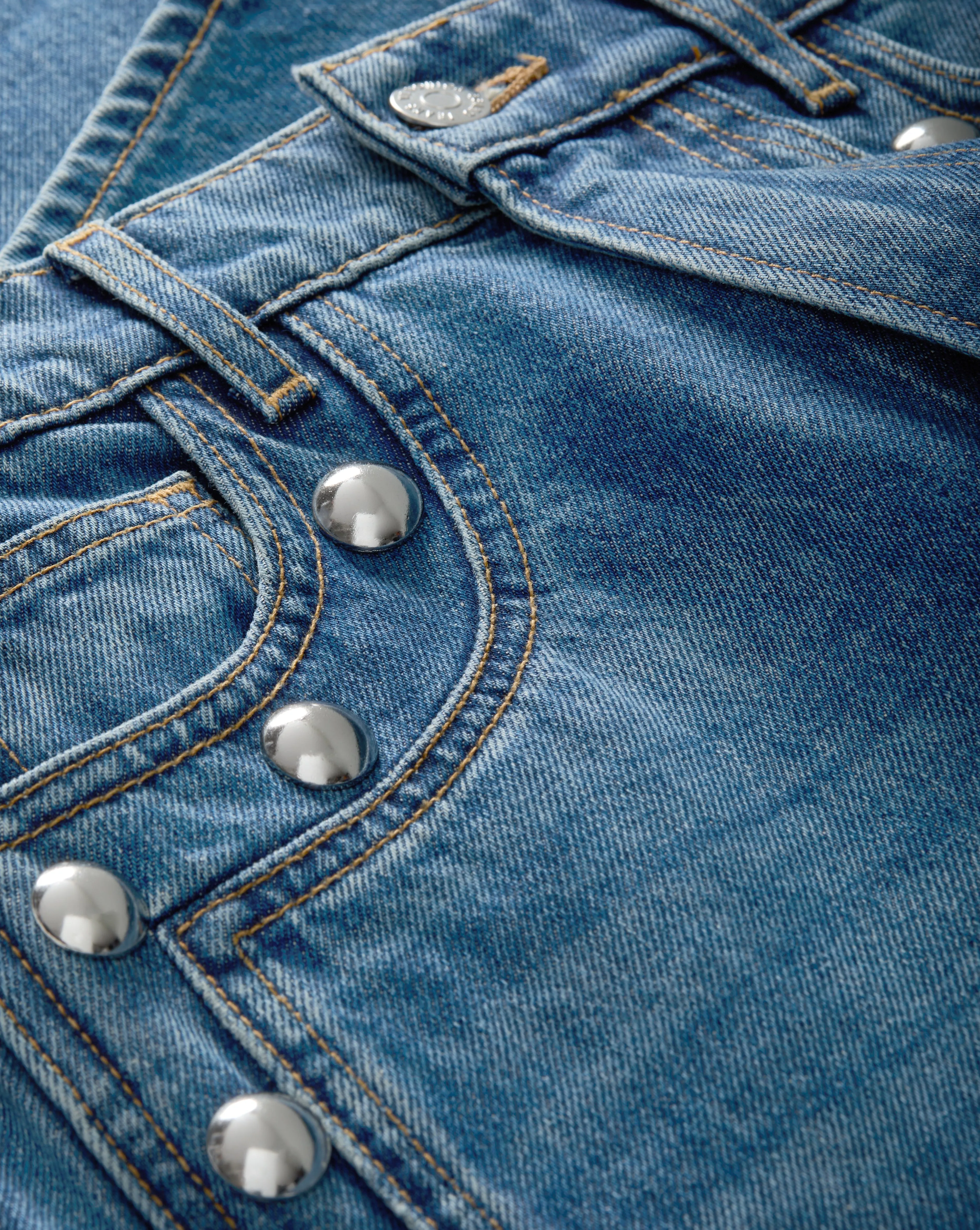 Dylan Studded Straight-Leg Jean