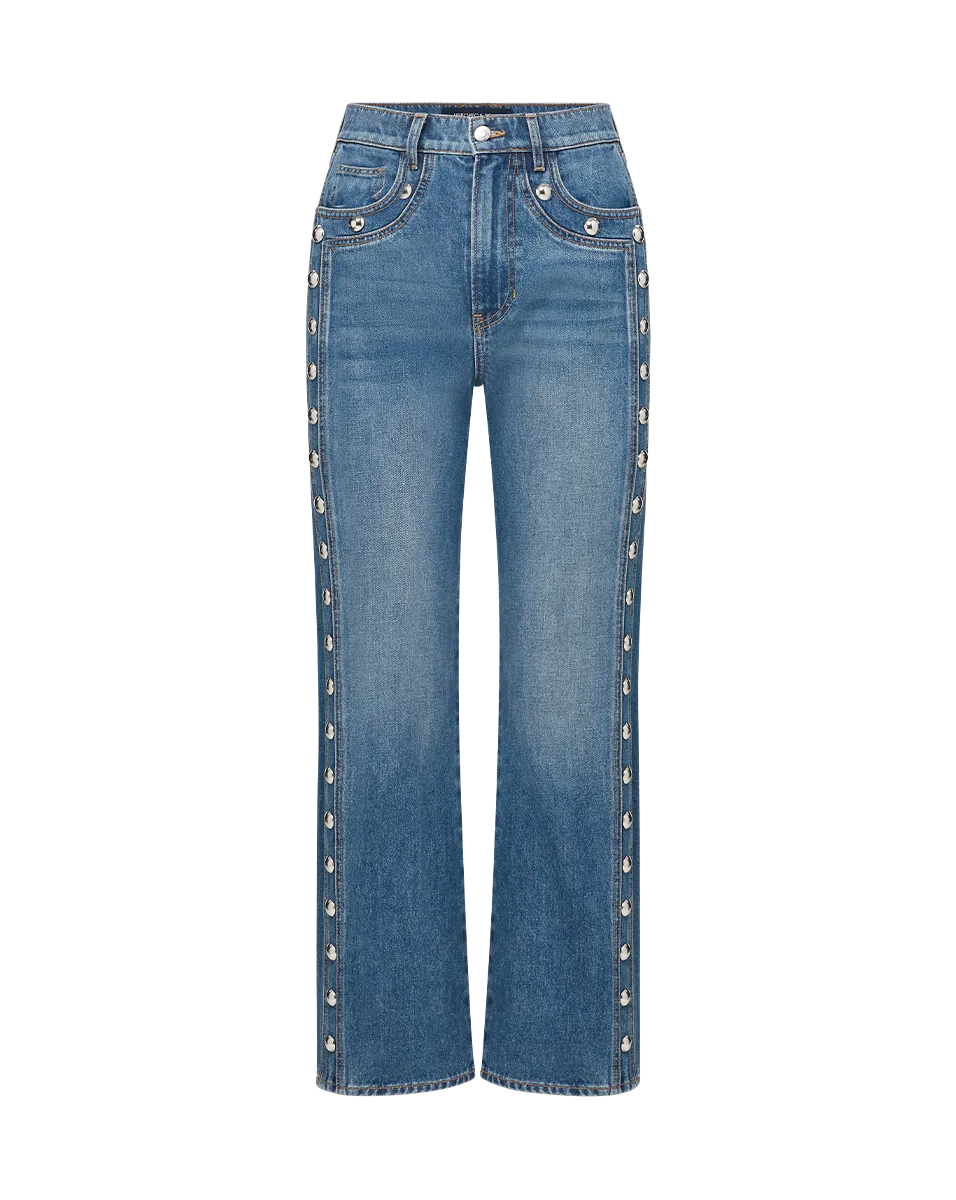Dylan Studded Straight-Leg Jean
