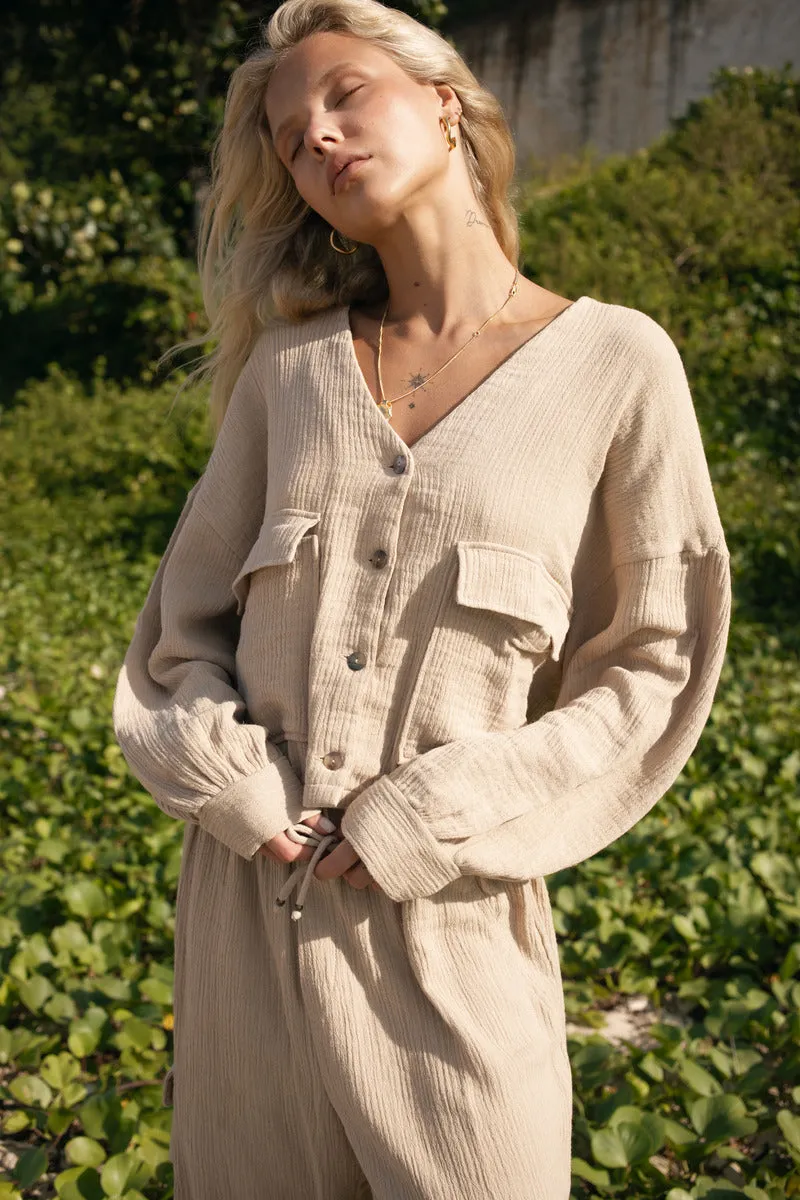 EVERYWHERE WE GO TOP - BEIGE