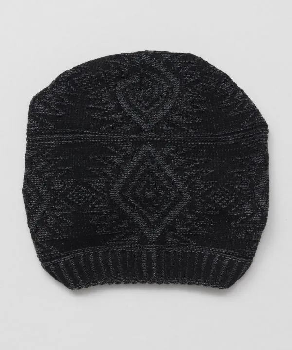 Geometric Pattern Jacquard Knit Beanie
