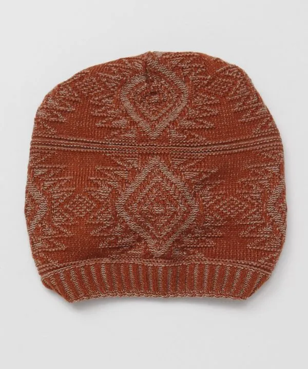 Geometric Pattern Jacquard Knit Beanie