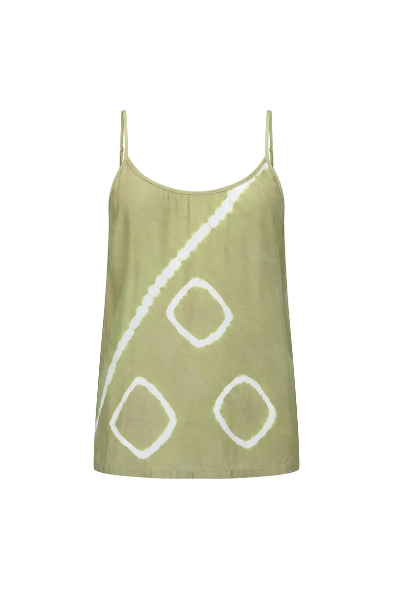 GOLDEN SANDS TIE DYE CAMI - GREEN