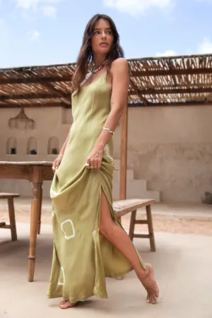 GOLDEN SANDS TIE DYE MAXI - GREEN