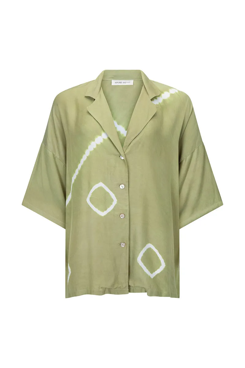 GOLDEN SANDS TIE DYE SHIRT - GREEN