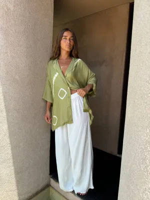 GOLDEN SANDS TIE DYE SHIRT - GREEN