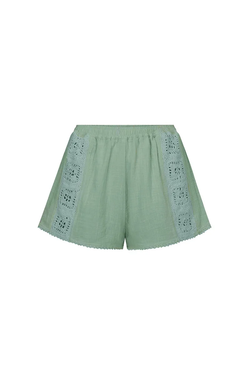 GRATEFUL HEART COTTON SHORT - TEAL