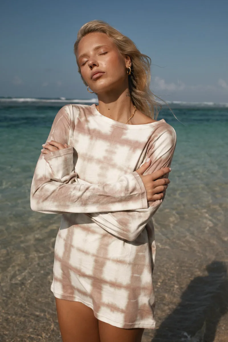 GROW PEACE L/S TOP - TAUPE