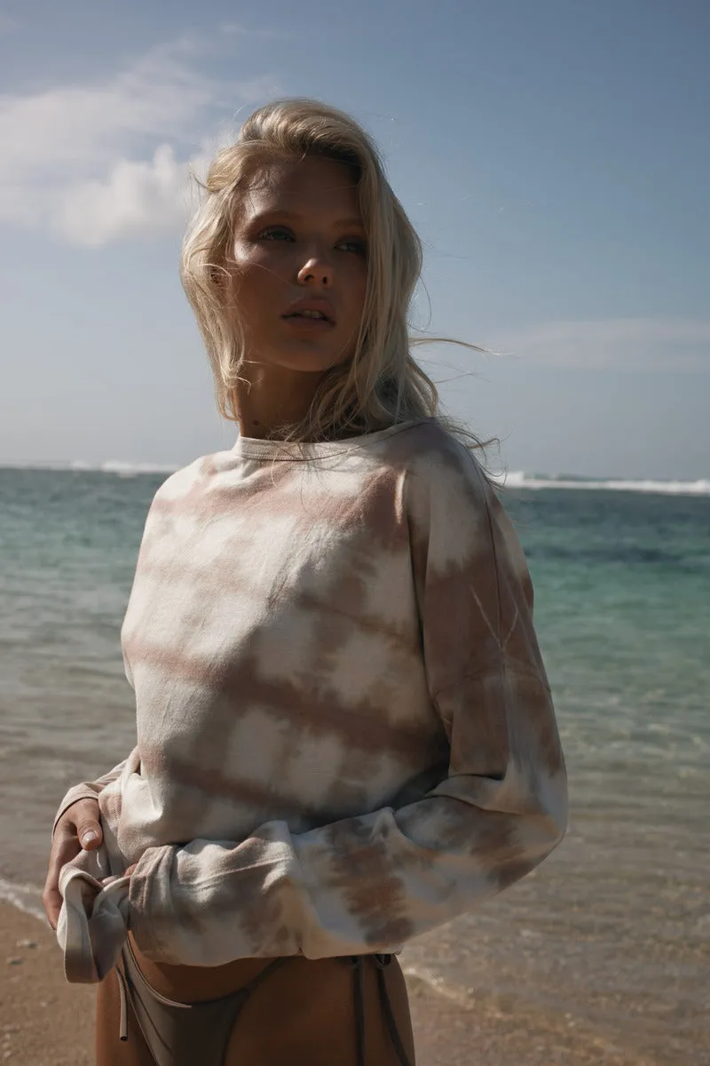 GROW PEACE L/S TOP - TAUPE