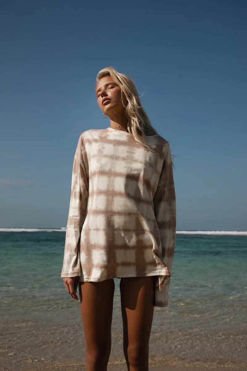 GROW PEACE L/S TOP - TAUPE