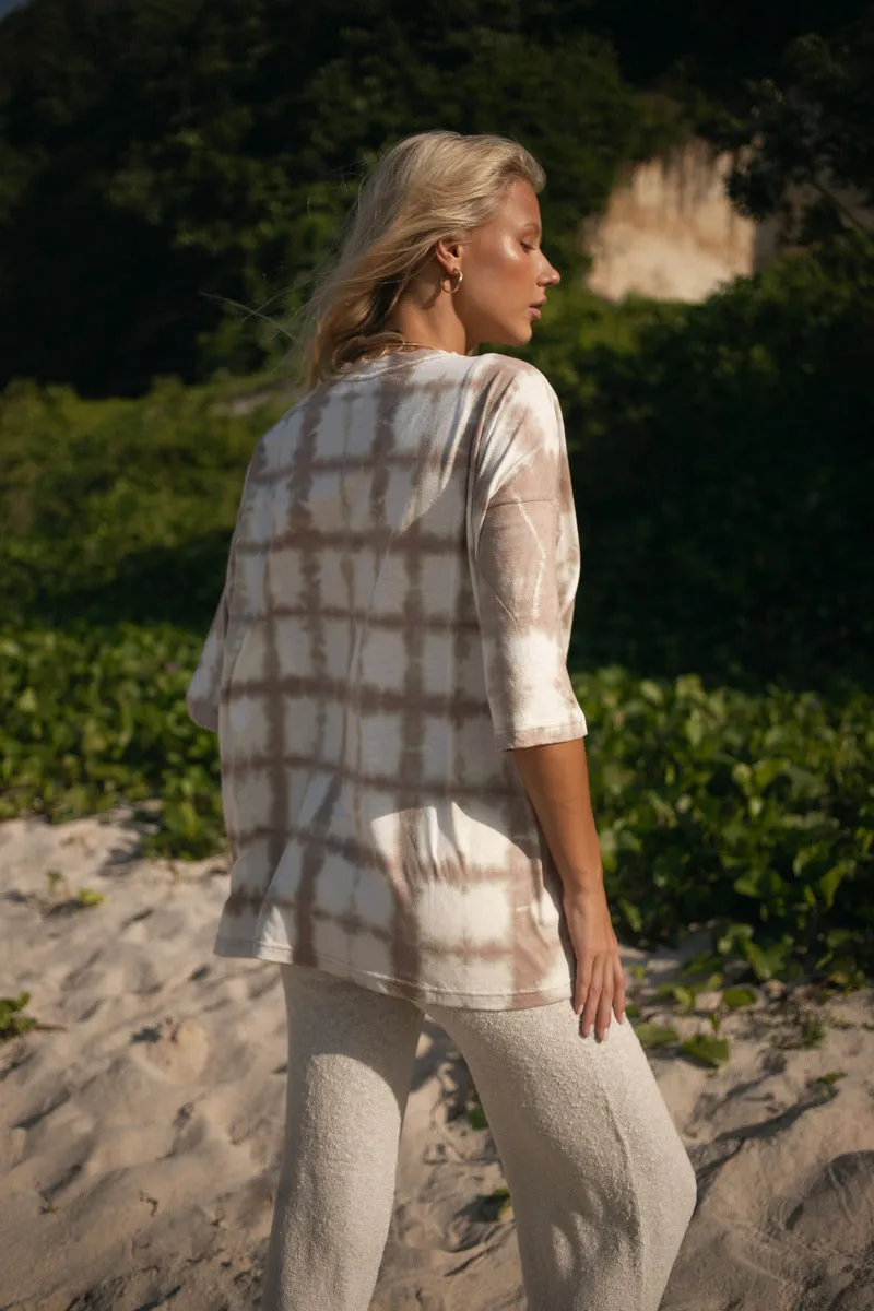 GROW PEACE PRINT TEE - TAUPE