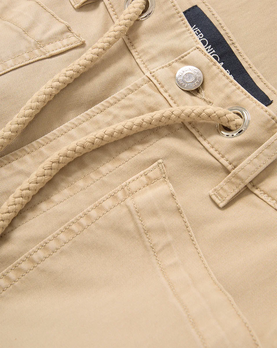 Heather Straight-Leg Twill Pant