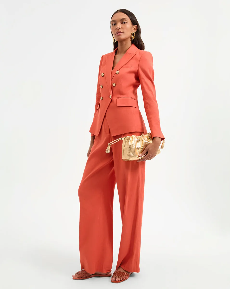 Heyser Wide-Leg Stretch-Linen Pant