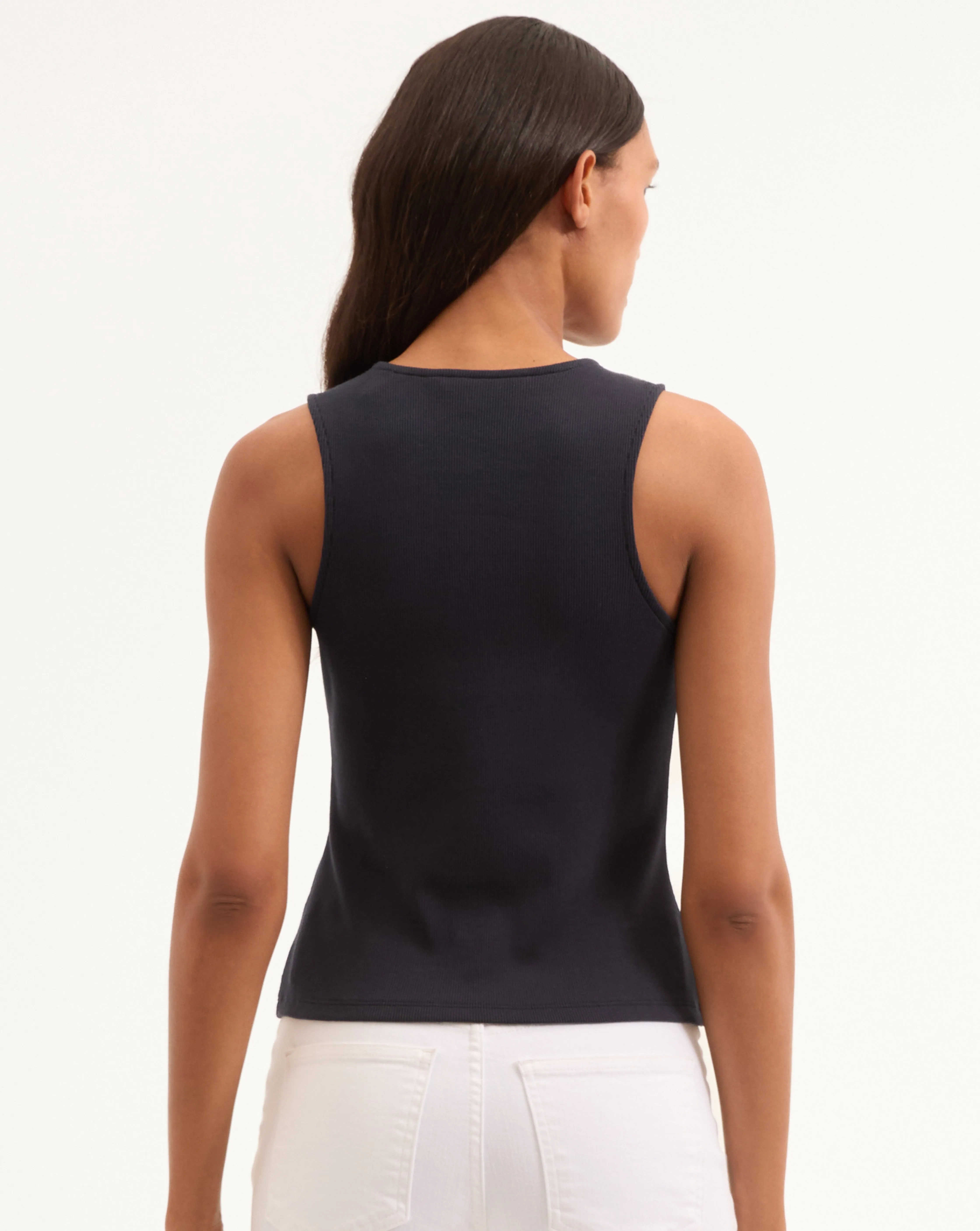 Hoorne Button-Down Tank Top