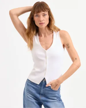 Hoorne Button-Down Tank Top