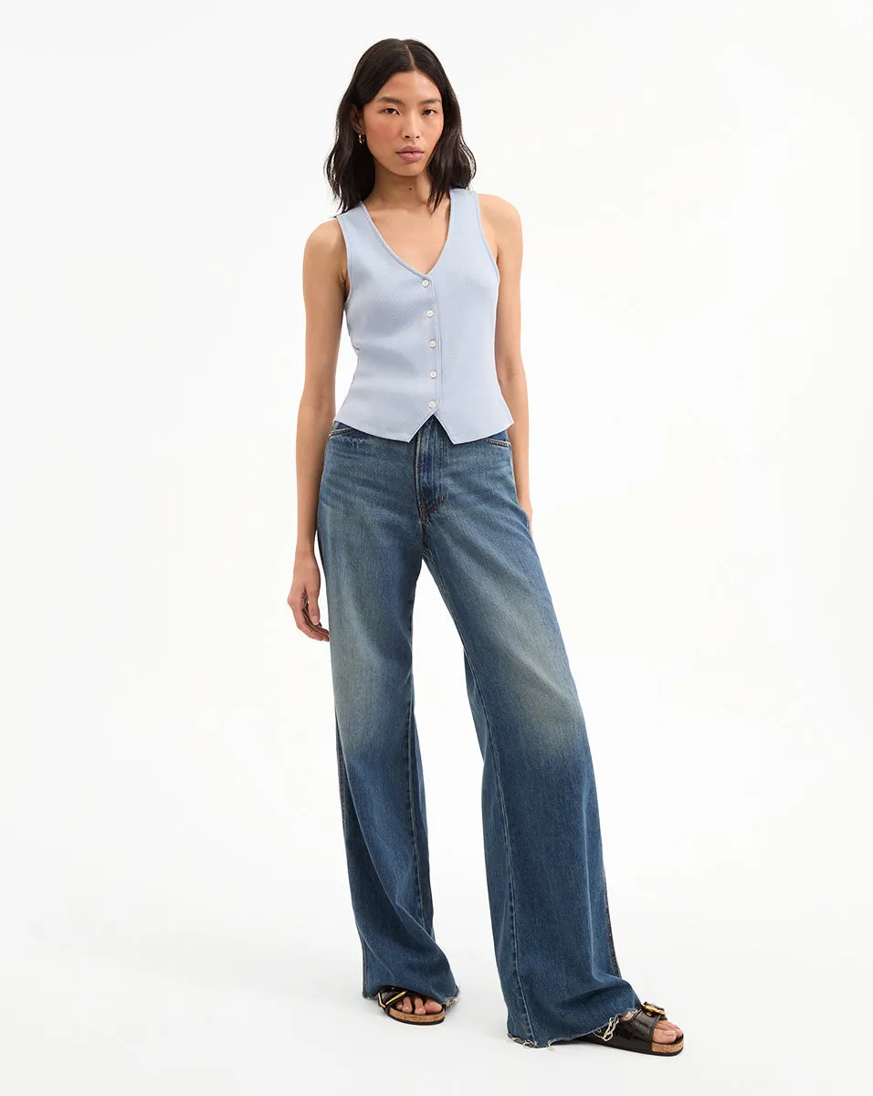 Hoorne Button-Down Tank Top